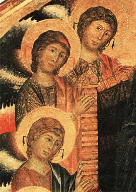 arrangement and spacial perspective of angels