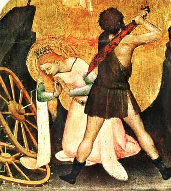 The Beheading of St. Catherine, detail (da Milano, 1350)