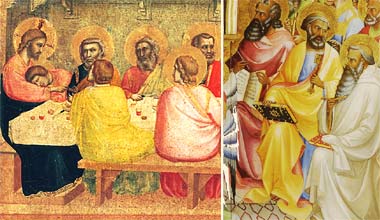 The Last Supper (Giotto, 1306); Coronation of the Virgin (Monaco, 1414)